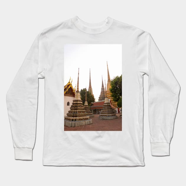 Stupa fifth group at Phra Chedi Rai in Wat Pho Long Sleeve T-Shirt by kall3bu